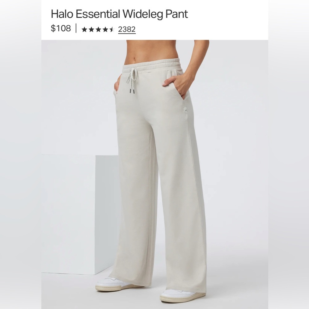 Vuori Cream Wide Leg Pants